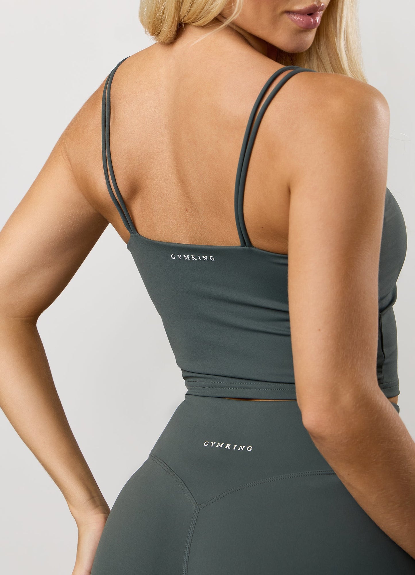 Gym King 365 Long Line Tank - Green Smoke