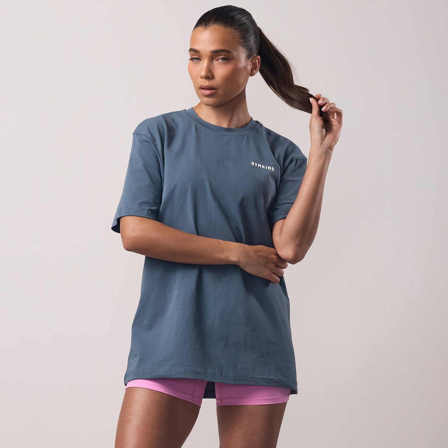 Gym King Challenge Boyfriend Tee - Storm Blue