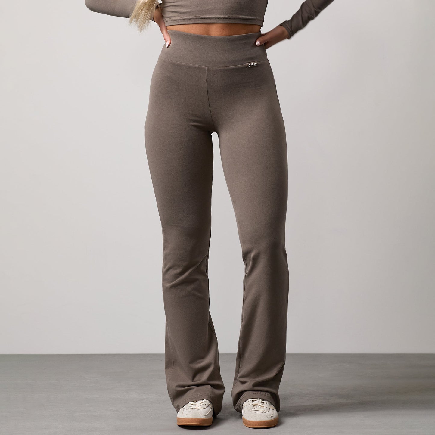 Gym King Plush Flared Trousers - Deep Mink