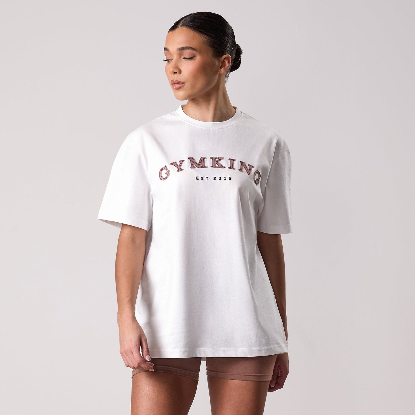 Gym King Compose Jersey Boyfriend Tee - Cream