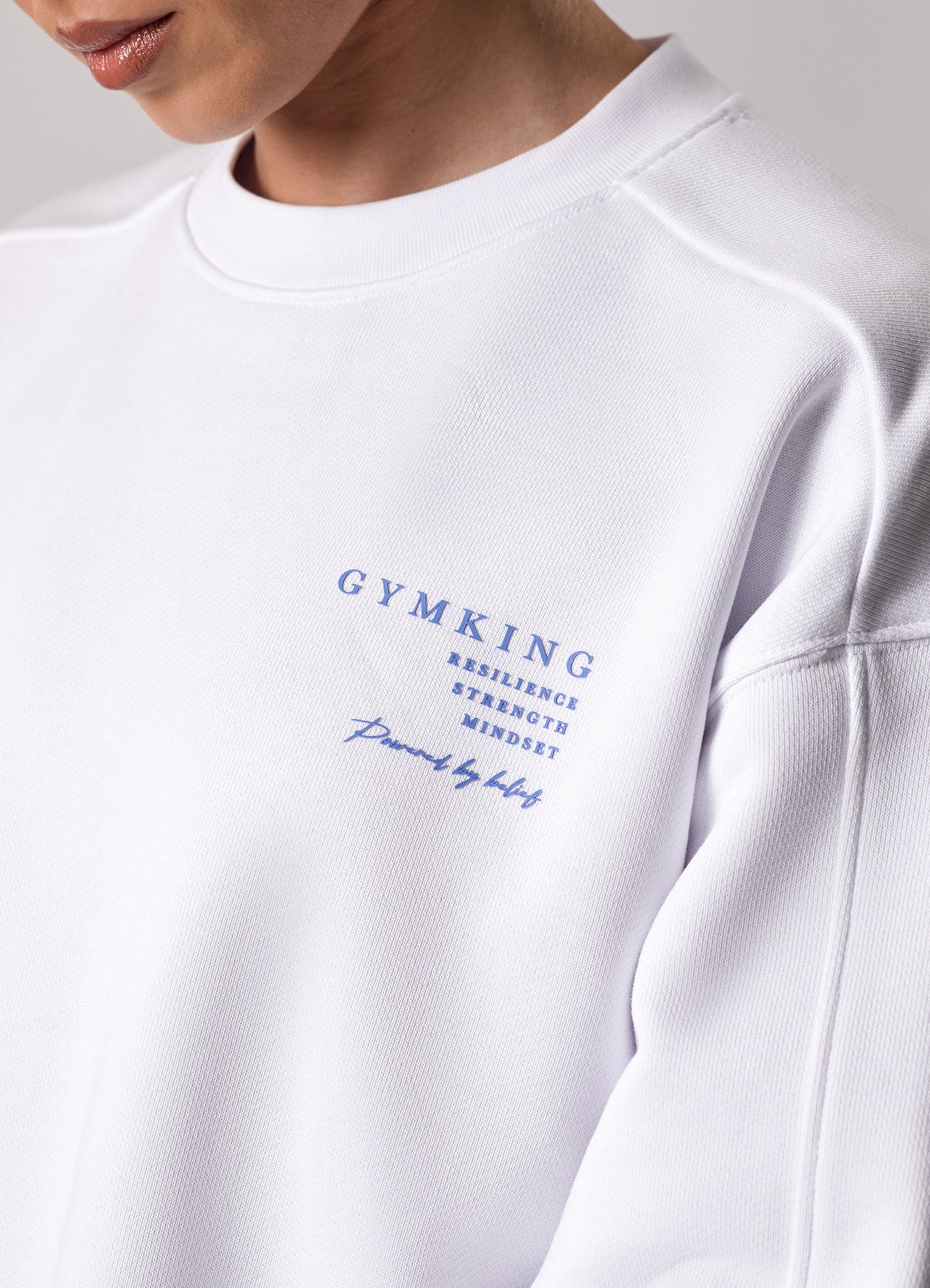 Gym King Define Bungee Hem Crew - White