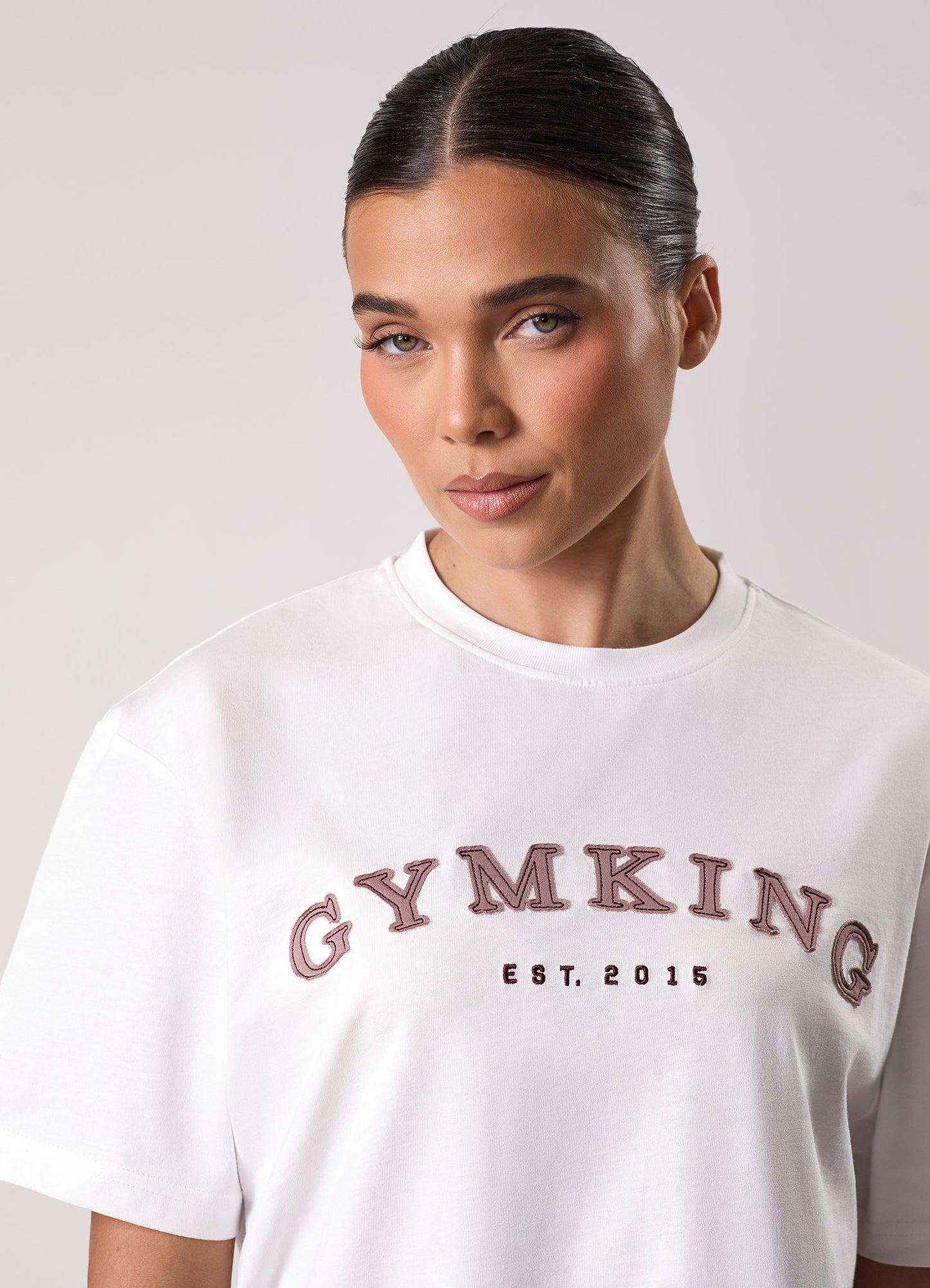 Gym King Compose Jersey Boyfriend Tee - Cream