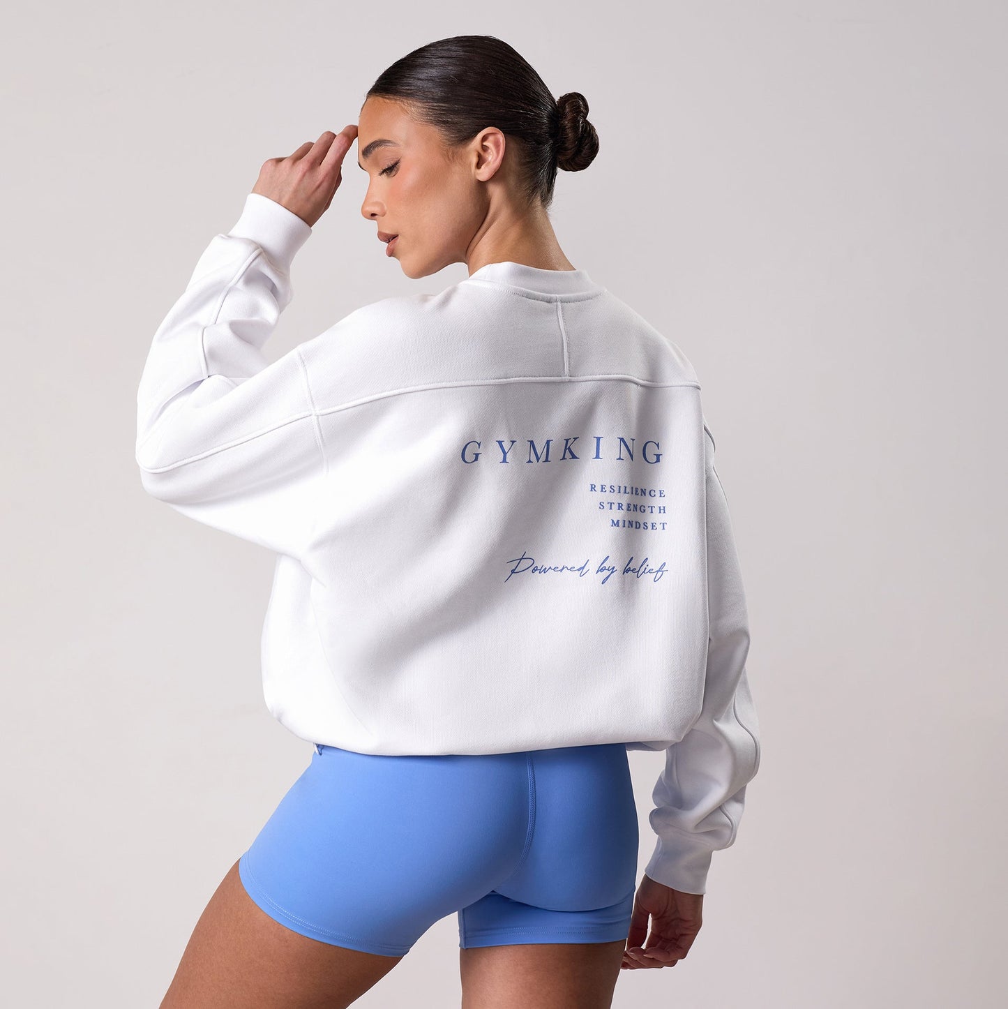 Gym King Define Bungee Hem Crew - White