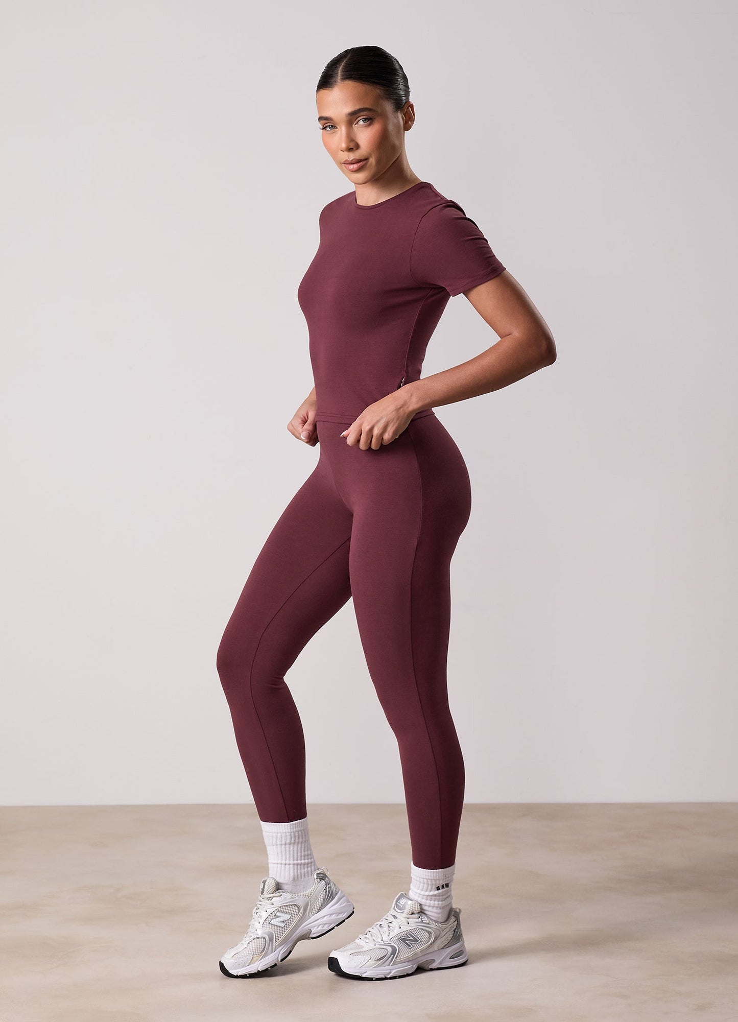 Gym King Plush Jersey Legging - Burgundy