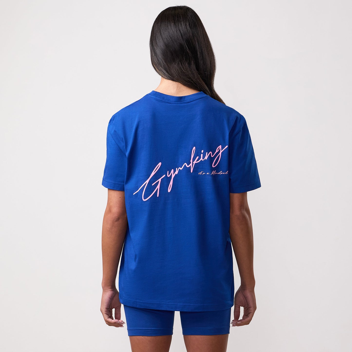 Gym King Script Mindset Jersey BF Tee - Cobalt