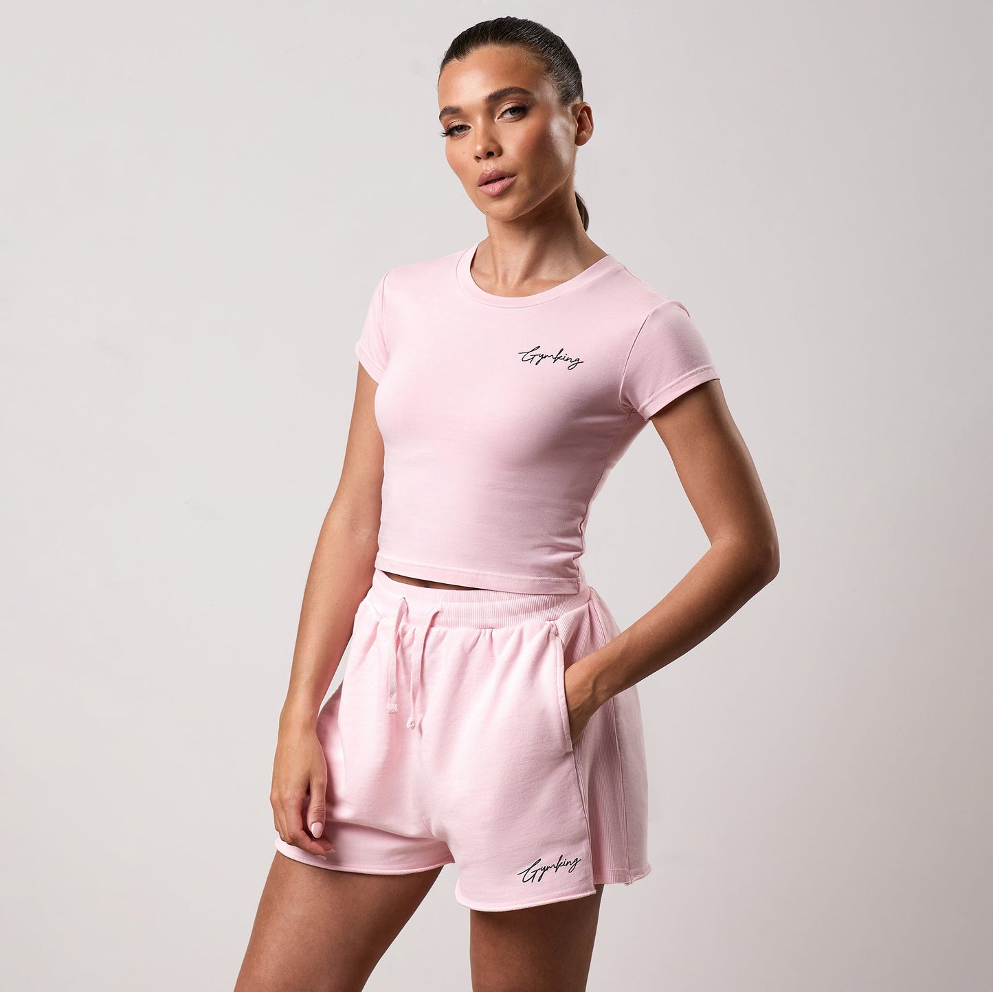 Gym King Washed Reset Crop Tee - Pale Mauve