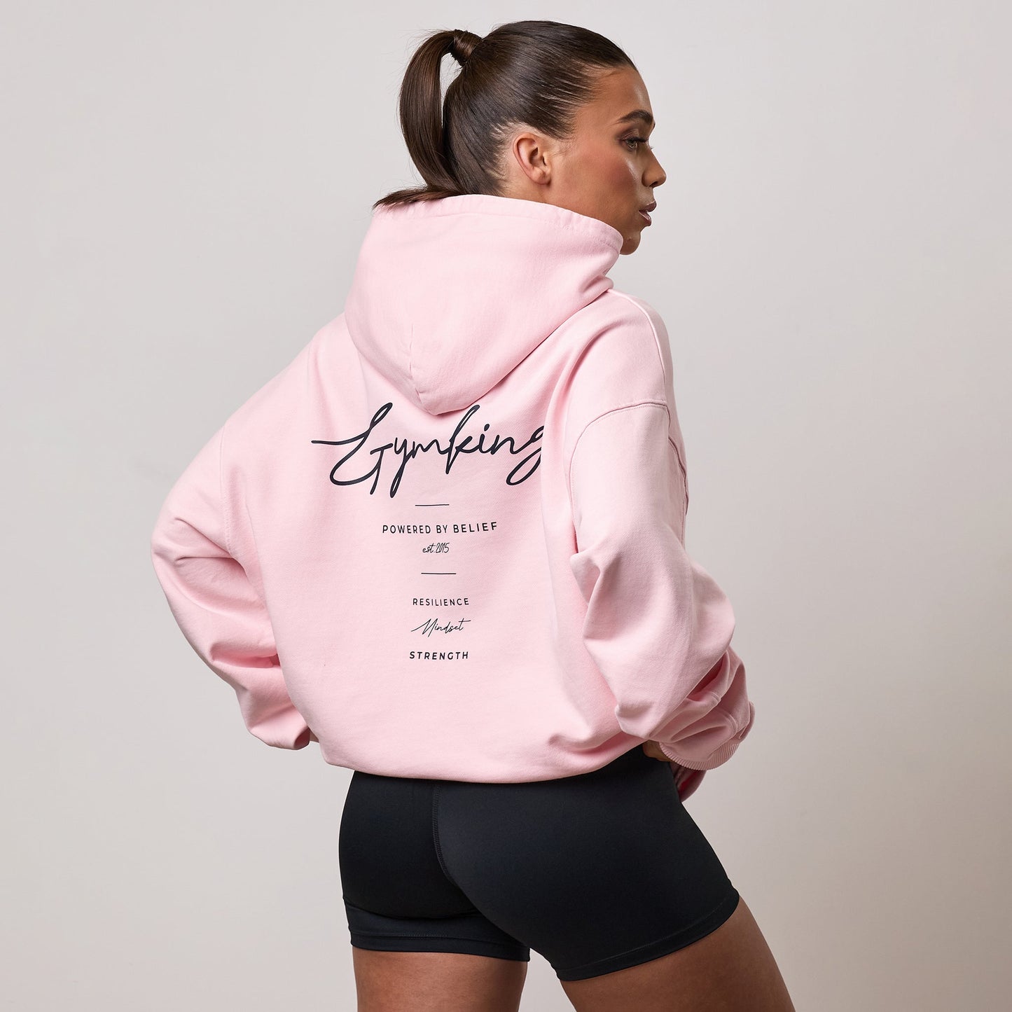 Gym King Washed Reset Oversized Hood - Pale Mauve
