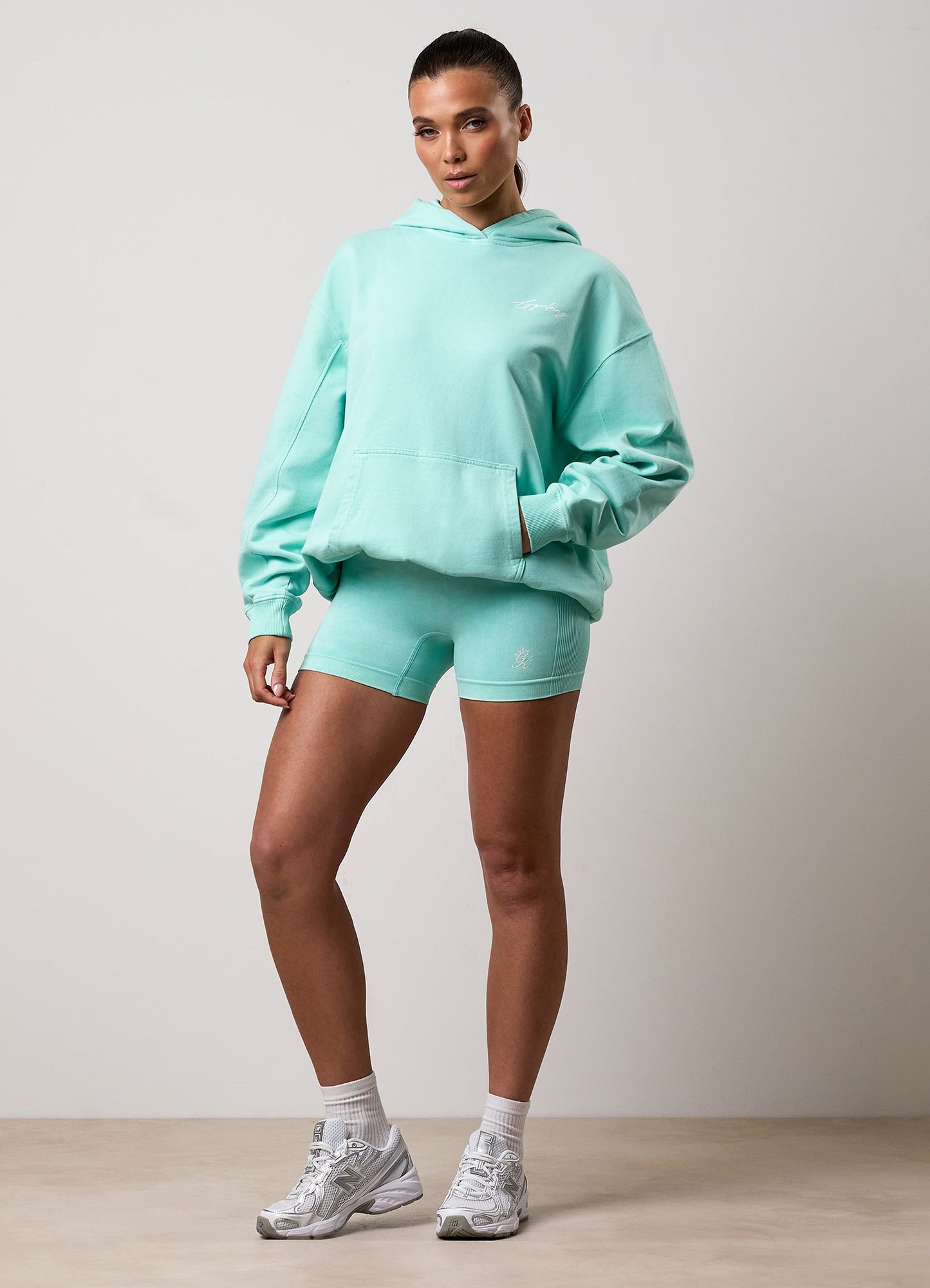 Gym King Washed Reset Oversized Hood - Deep Aqua