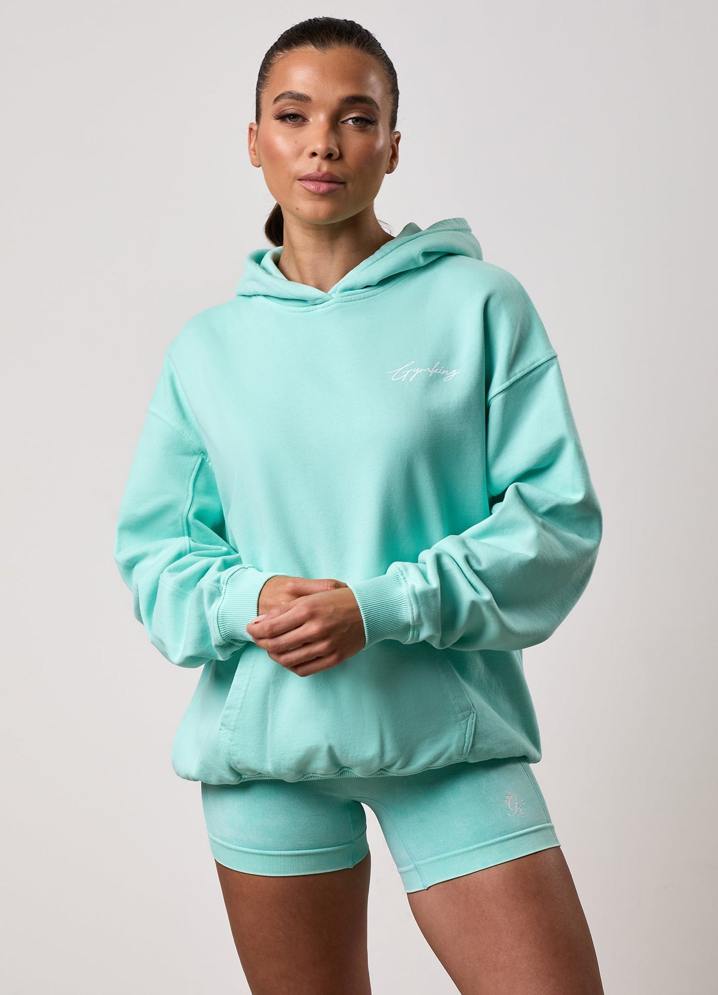 Gym King Washed Reset Oversized Hood - Deep Aqua