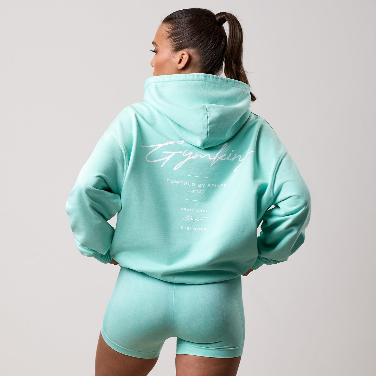 Gym King Washed Reset Oversized Hood - Deep Aqua
