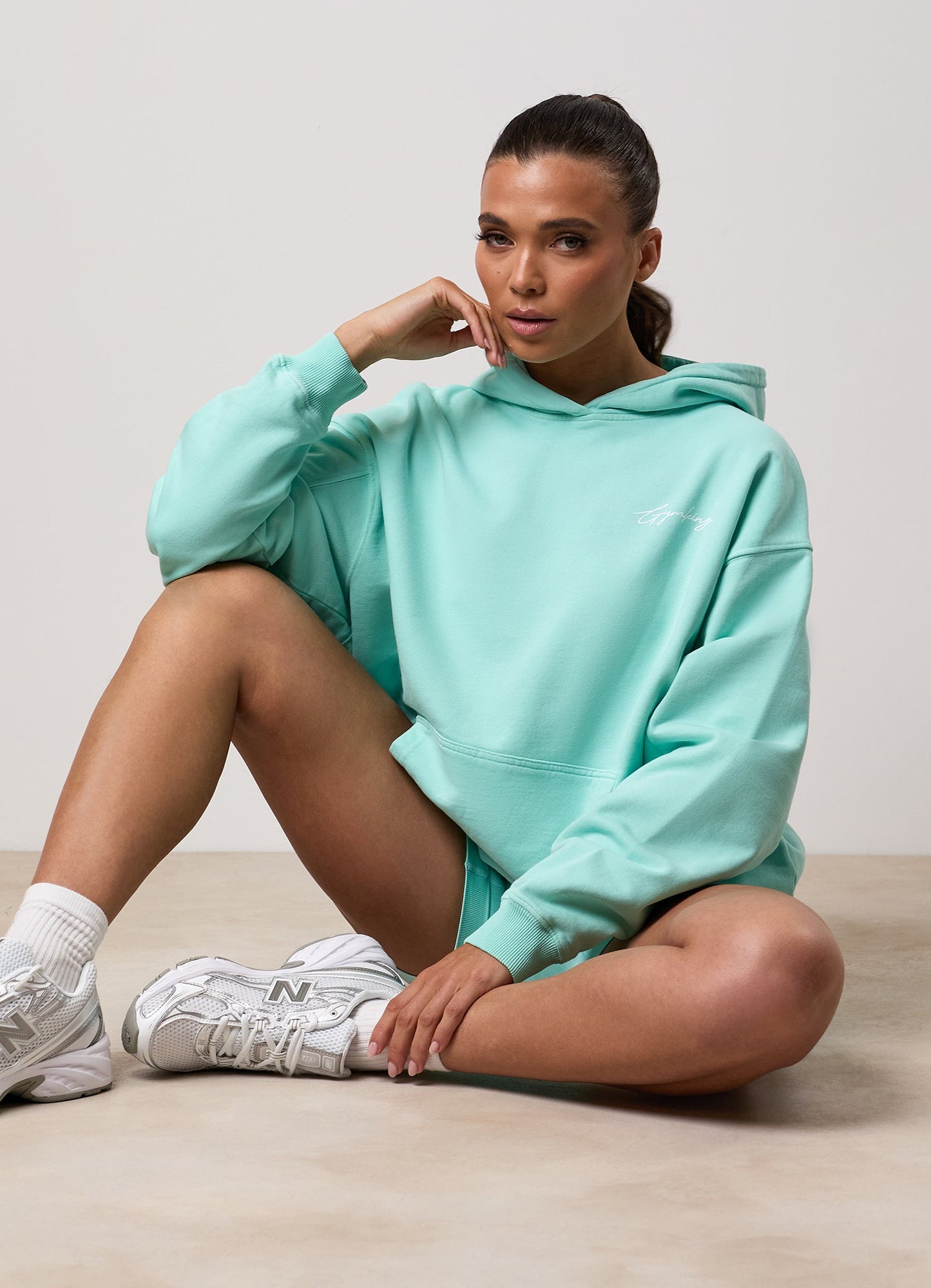 Gym King Washed Reset Oversized Hood - Deep Aqua