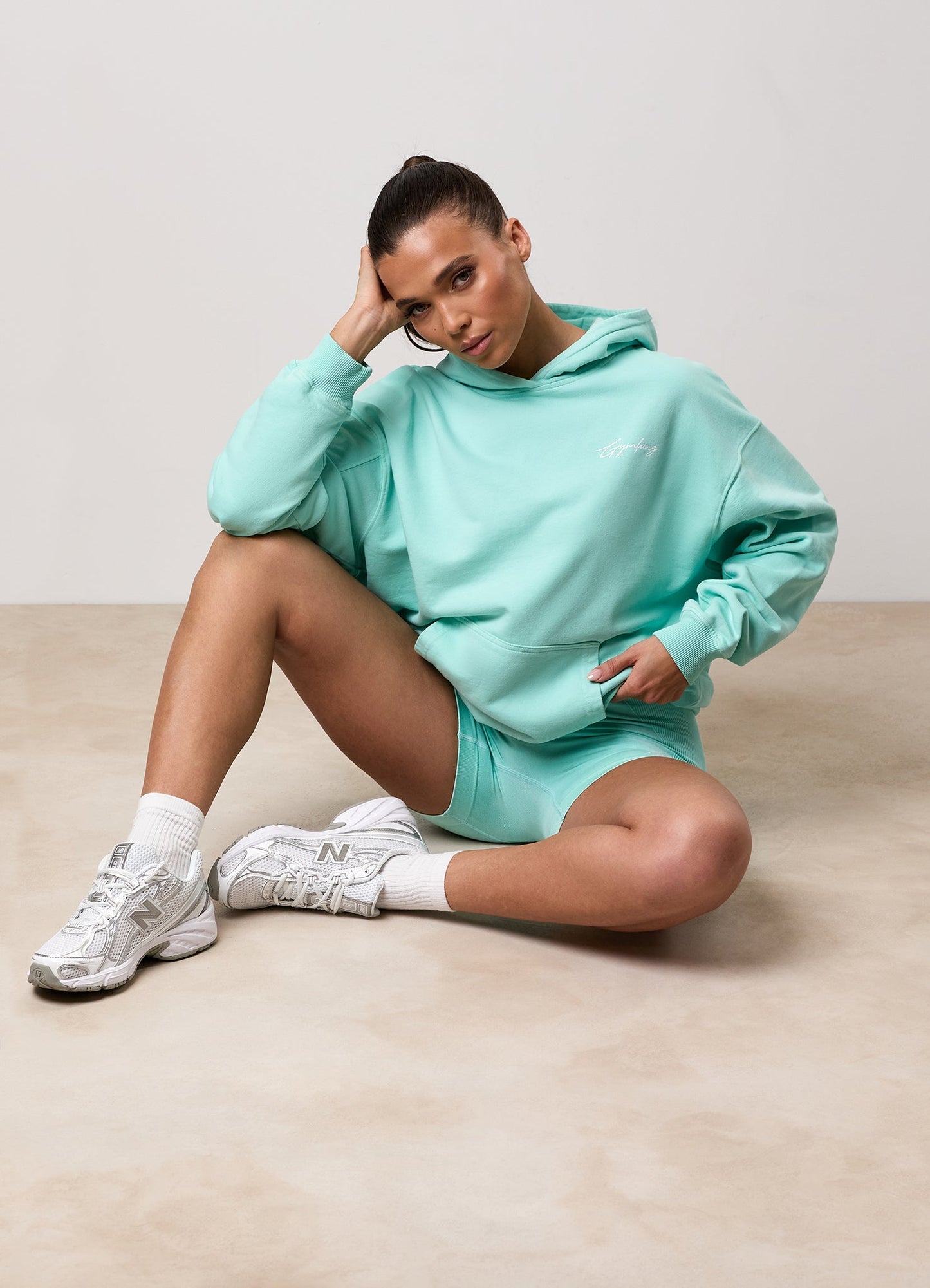 Gym King Washed Reset Oversized Hood - Deep Aqua