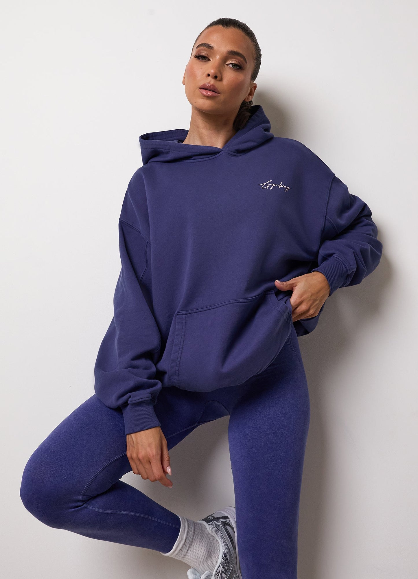 Gym King Washed Reset Oversized Hood - Starlight Blue