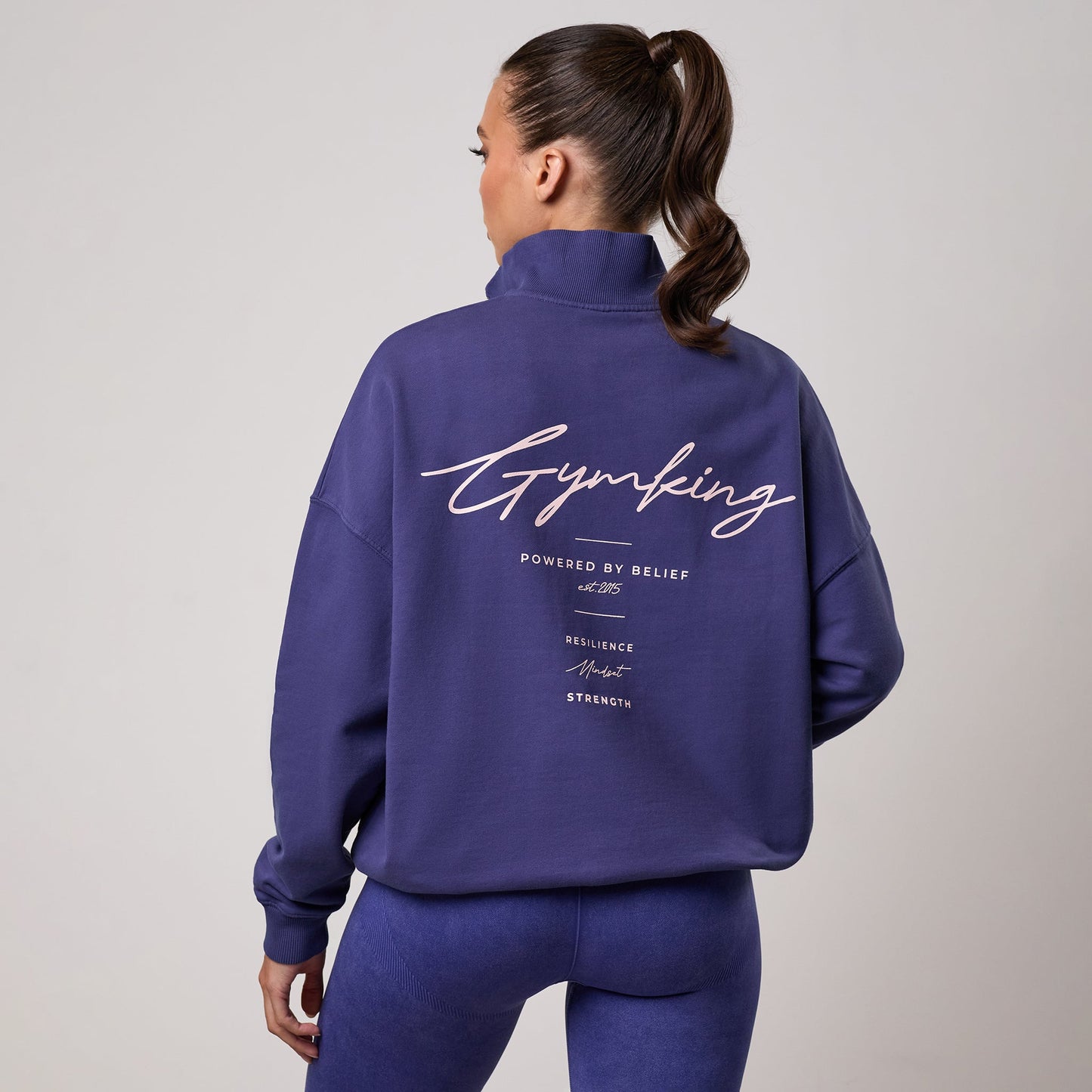 Gym King Washed Reset 1/4 Zip Funnel - Starlight Blue
