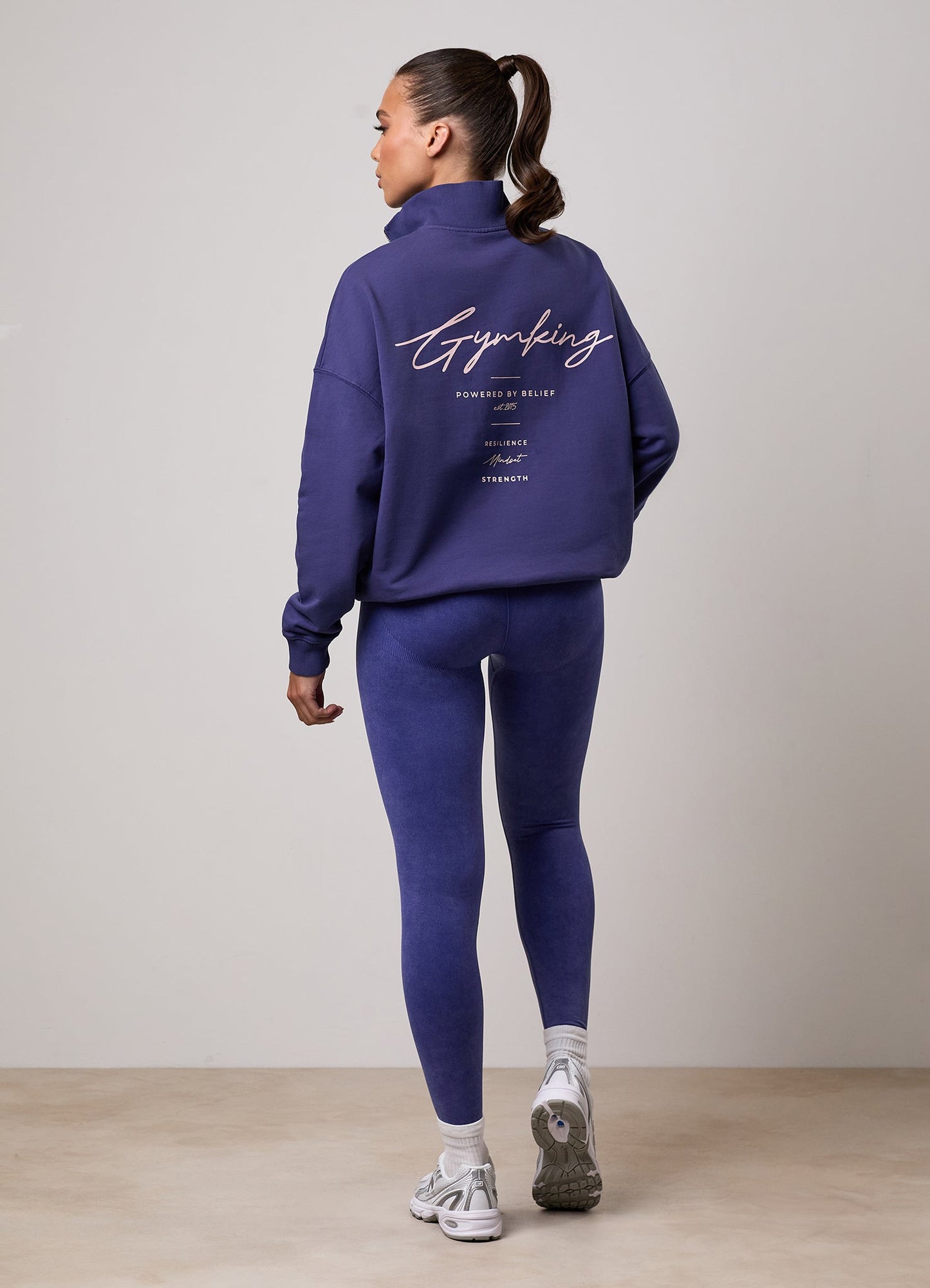 Gym King Washed Reset 1/4 Zip Funnel - Starlight Blue
