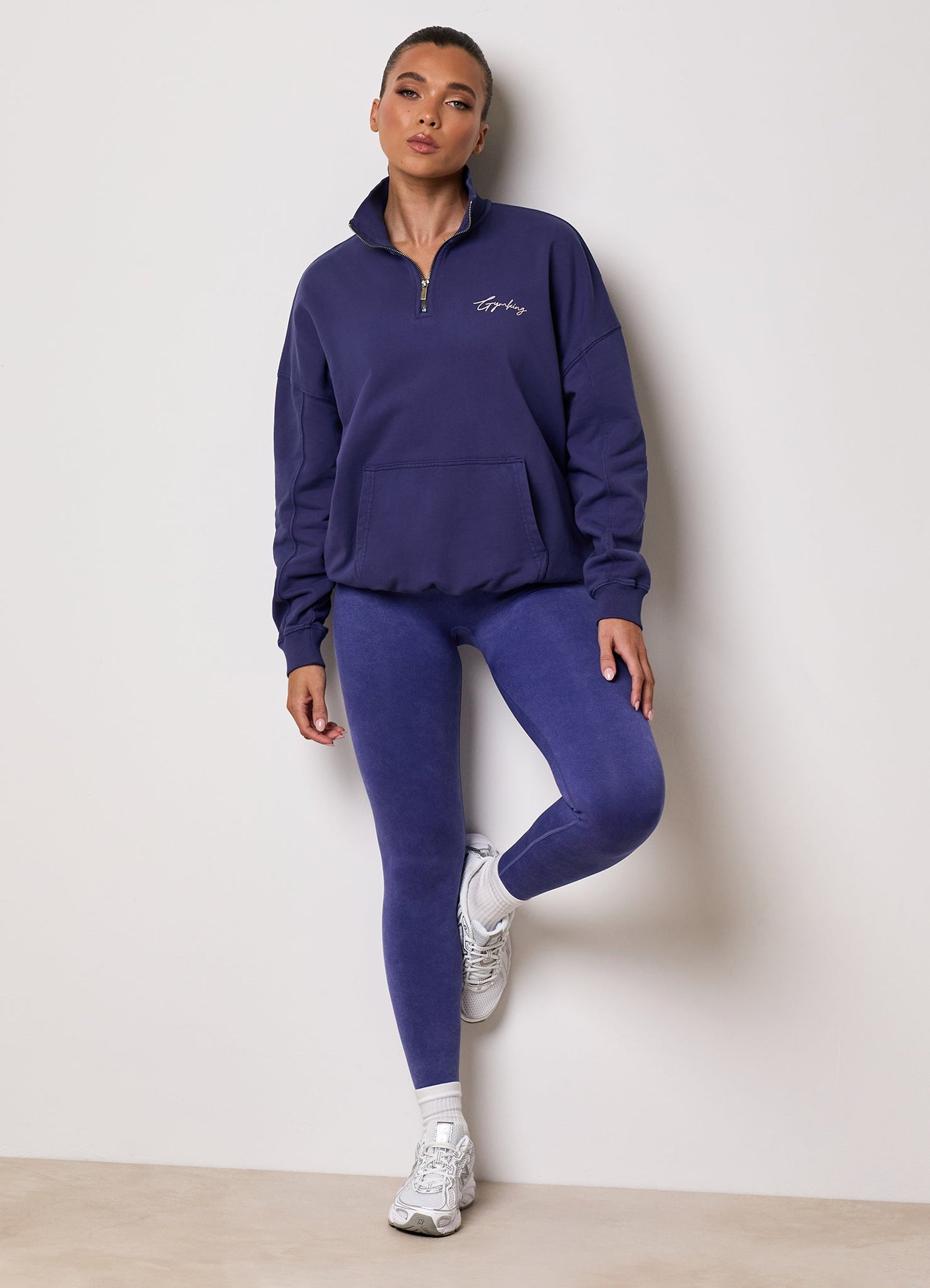 Gym King Washed Reset 1/4 Zip Funnel - Starlight Blue