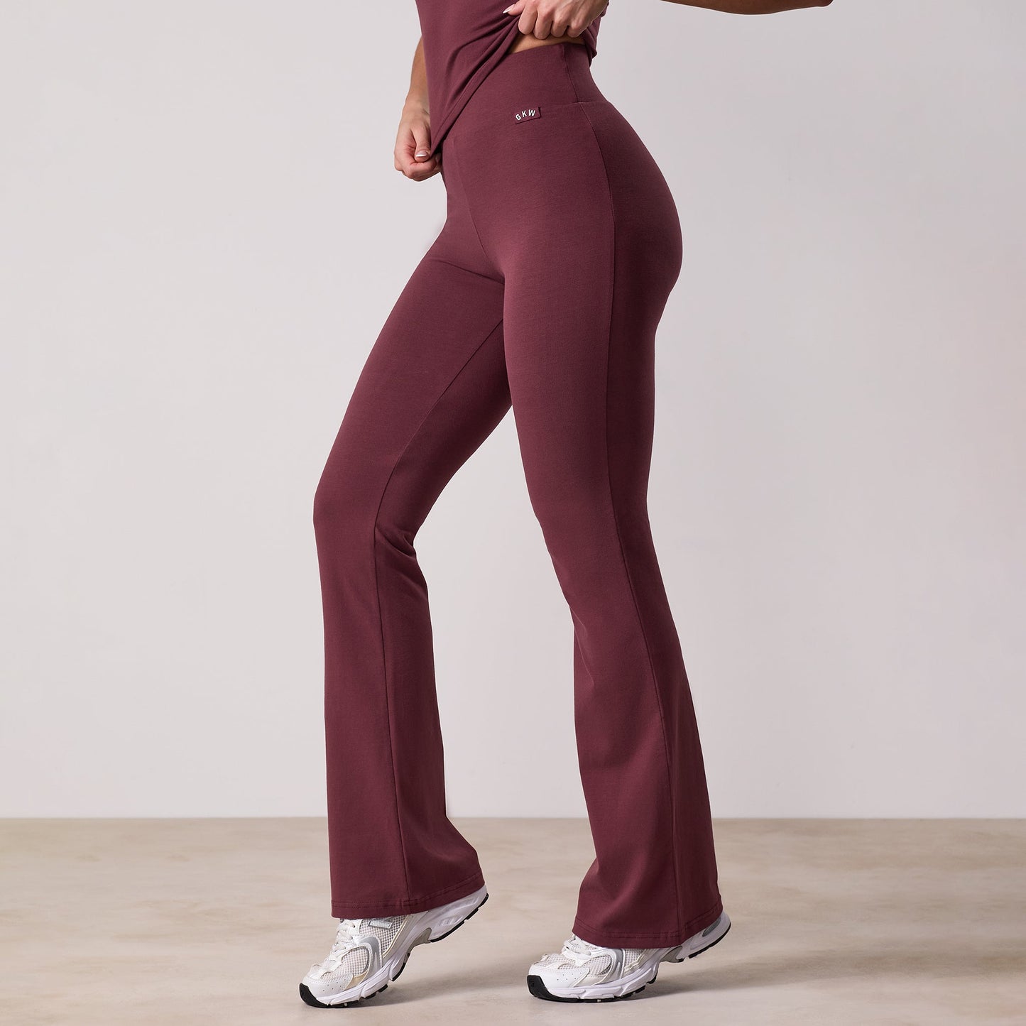 Gym King Plush Jersey Flared Legging - Burgundy