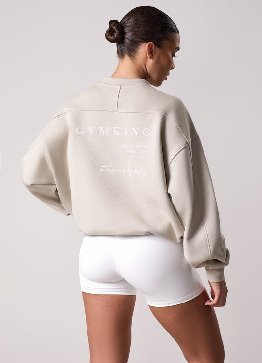 Gym King Define Bungee Hem Crew - Vanilla Brown